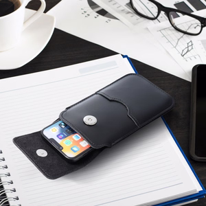 ROYAL - Leather universal flap pocket / black - Size 2XL+wide - SAMSUNG A12 / NOTE 9 / XIAOMI REDMI NOTE 10 PRO