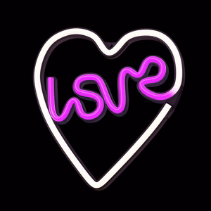 Neon LED Light LOVE HEART lilla valge NNE02 Neolia