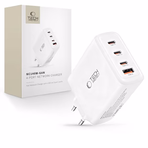 Tech-Protect NC140W-GAN 4-portiline 140W seinalaadija - valge