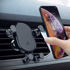 Crong Gravity Auto-Lock raskusjõul töötav auto telefonihoidik 4.7–6.5" telefonidele, must