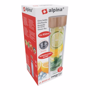 Alpina topeltseinaga klaasist termospudel, 450 ml