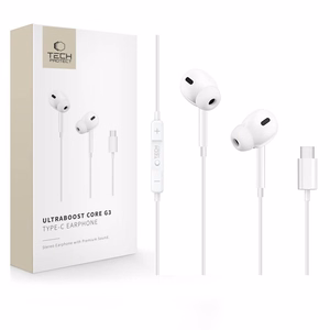 Tech-Protect Ultraboost Core G3 juhtmega kõrvaklapid USB-C pistikuga – valge