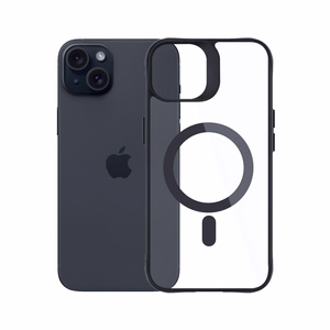 3mk Satin Armor MagCase with MagSafe jaoks iPhone 15 - Clear with must Frame