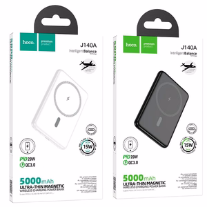 Powerbank compatible with MagSafe Hoco 5000 mAh QC PD 2A 20W ultra-thin J140A valge