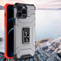 Crystal Ring Case Kickstand Tough Rugged Cover for iPhone 13 Pro Max punane