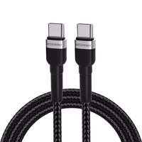 Wozinsky WNBCC2 USB-C / USB-C PD 65W kaabel 2 m - must