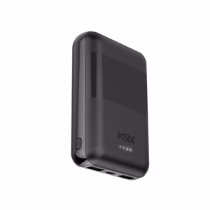 Ksix Powebank Mini 10000mAh 10W+cable USB-A USB-C, musta värvi