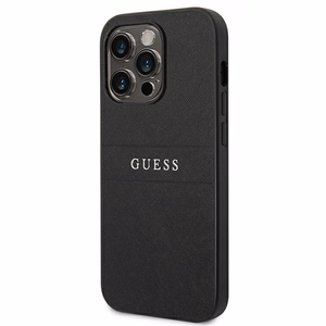 Guess Saffiano rihmaga ümbris iPhone 14 Pro jaoks - must