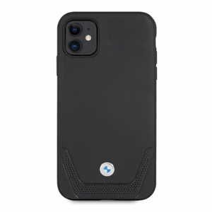 BMW Кожаный чехол Perforate для iPhone 11 / Xr - чёрный