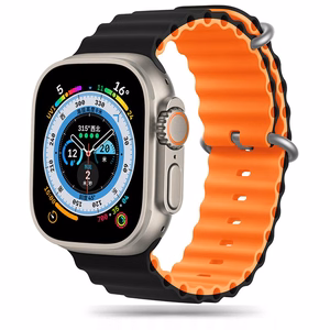 Tech-Protect IconBand Pro Strap for Apple Watch 4 / 5 / 6 / 7 / 8 / 9 / SE / Ultra 1 / 2 (42/44/45/49 mm) - Orange-Black