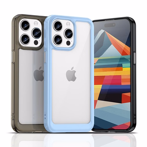 Reinforced ümbris with a flexible frame jaoks iPhone 15 Pro Outer Space - punane