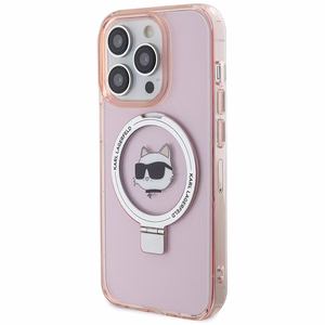 Karl Lagerfeld KLHMP15XHMRSCHP iPhone 15 Pro Max 6.7" розовый/розовый жёсткий чехол Ring Stand Choupette Head MagSafe