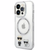 Karl Lagerfeld KLHMP14XHKCT iPhone 14 Pro Max 6.7 "hardcase läbipaistev / läbipaistev Karl & Choupette Aluminum Magsafe