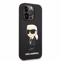 Karl Lagerfeld Silicone Ikonik ümbris jaoks iPhone 14 Pro - must