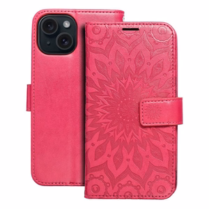 MEZZO Book ümbris jaoks IPHONE 15 mandala magenta