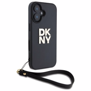 DKNY Wrist Strap Stock Logo iPhone 16 Ümbris - Must
