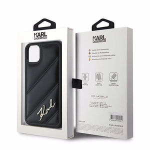 Karl Lagerfeld Diagonal Quilted Script ümbris jaoks iPhone 11 / Xr - must