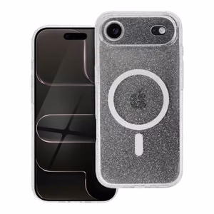 Ümbris mudelile iPhone 17 AIR Clear Mag Cover (STR / KAAMERAKAITSE), ühildub MagSafe'iga, läbipaistva sädelusega