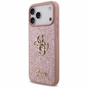 Guess Fixed Glitter Big 4G ümbris iPhone 18 Pro Max / 17 Pro Max jaoks, roosa