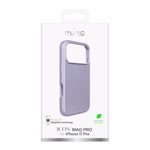 Puro Icon Mag Pro чехол из жидкого силикона для iPhone 17 Pro, совместимый с MagSafe, с защитой камеры и алюминиевыми кнопками - розовый