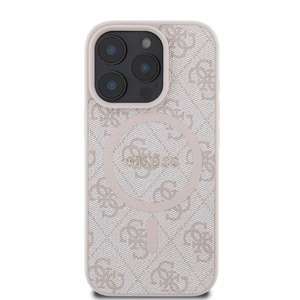 GUESS ümbris jaoks IPHONE 16 Pro compatible with MagSafe GUHMP16LG4GFRP (PU 4G Ring Classic Logo) roosa