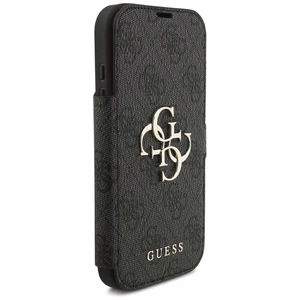Guess Book 4G Metal Logo klappümbris iPhone 18 Pro / 17 Pro jaoks, must