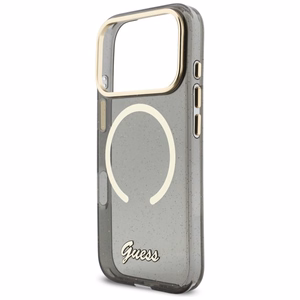 Guess IML Glitters Script Rihm MagSafe Ümbris for iPhone 17 Pro - must