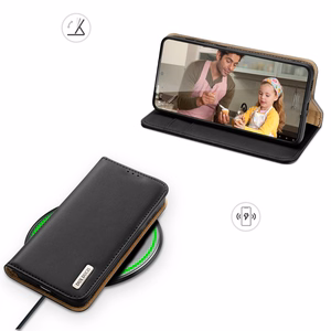 Dux Ducis Hivo Nahast Flip Cover Ehtne nahast rahakott kaartide ja dokumentide jaoks Samsung Galaxy S22 + (S22 Plus) Must