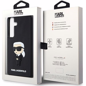 Karl Lagerfeld 3D Rubber Ikonik ümbris jaoks Samsung Galaxy S24 - must