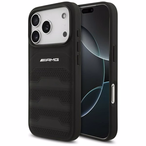 AMG Leather Debossed Lines Logo Ümbris jaoks iPhone 17 Pro - Must