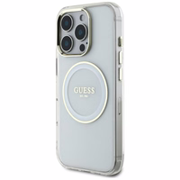 Guess IML Metal Colored Circle Classic Logo MagSafe ümbris jaoks iPhone 16 Pro Max - valge
