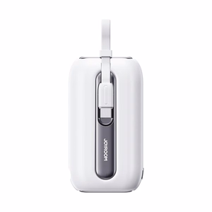 Joyroom mini powerbank 10000mAh värviline seeria 22.5W koos 2 sisseehitatud USB C ja Lightning kaabliga valge (JR-L012)