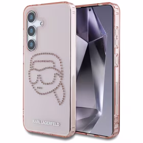 Karl Lagerfeld Rhinestones K. Head Logo Samsung Galaxy S25 Ümbris roosa