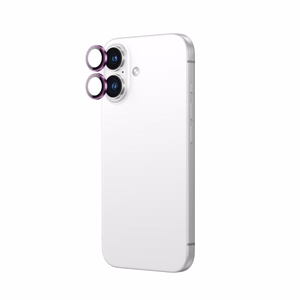AmazingThing AR Aluminum 2 Lens Glass с рамкой объектива камеры для iPhone 16 / 16 Plus - розовый
