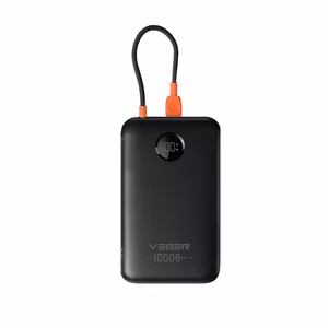 Powerbank 10000 mAh with built-in kaabel USB C QC3.0 PD 2A 22,5W K1C W1189 must