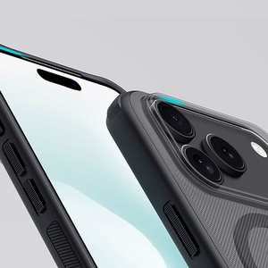 Nillkin Super Frosted Shield Pro MagSafe Compatible Ümbris jaoks iPhone 17 Pro - Läbipaistev Must