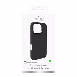 Puro Icon Mag Pro MagSafe Silicone Ümbris jaoks iPhone 16 Pro Max - Must