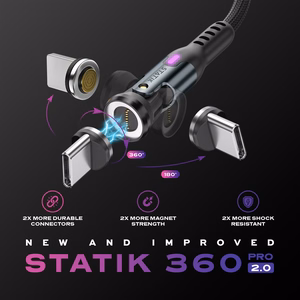STATIK Statik 360 Pro Cable 2.0 USB-C Only; 1m, Black