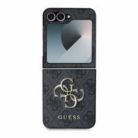 GUESS ümbris jaoks SAMSUNG Z Flip 6 GUHCZF64GMGGR (PU 4G Leather Metal Logo) must
