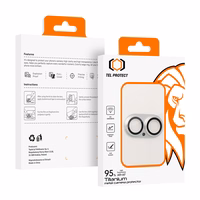 Tempered klaas Tel Protect 95% AR+AF Full Metal kaamera kaitse on camera for Iphone 17 hõbedane (camera island)