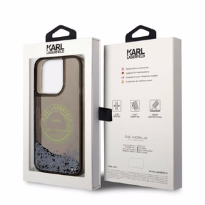 Karl Lagerfeld Liquid Glitter RSG ümbris jaoks iPhone 14 Pro - must