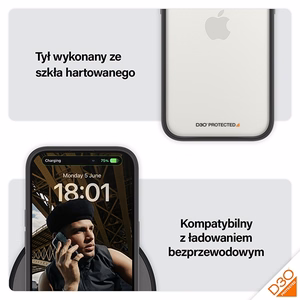 Military Grade Certified PanzerGlass ClearCase iPhone 15 Pro Ümbris - Läbipaistev & Must