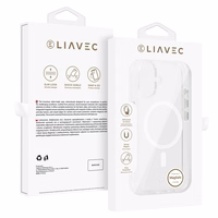 Liavec Glossy Magsafe Clear Ümbris do Iphone 16 valge