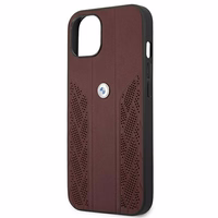 BMW Leather Curve perforeeritud ümbris iPhone 13 mini jaoks - punane