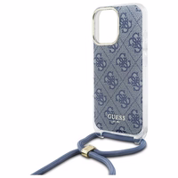 Guess Crossbody Cord 4G Print Ümbris jaoks iPhone 16 Pro Max - sinine