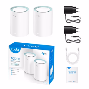 Cudy M1300 kaheribaline pääsupunkt/ruuter, 2 seadet, 2,4/5 GHz, Wi-Fi 5 (802.11ac), valge