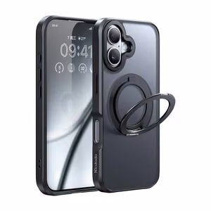 McDodo PC-4931 MagSafe korpus iPhone 16 Plus'ile koos statiiviga (must)