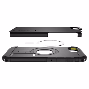 Чехол Spigen Tough Armor с MagSafe для iPhone 16e / 17e с подставкой - чёрный