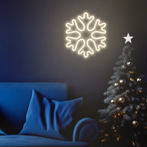 Forever Light FLNE20 lumehelbekujuline jõuluteemaline LED-neoonvalgusti, valge
