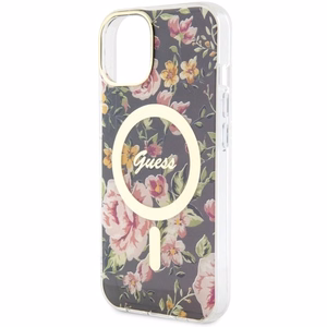 Guess GUHMP14MHCFWSK iPhone 14 Plus 6.7" чёрный/чёрный hardcase Flower MagSafe